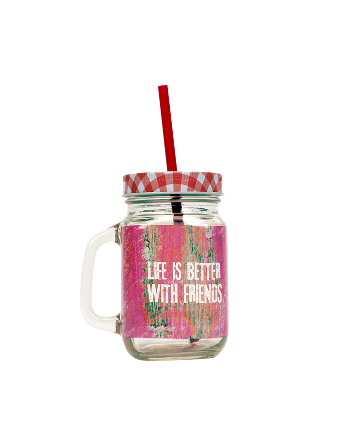 Better with Friends Drinking Jar