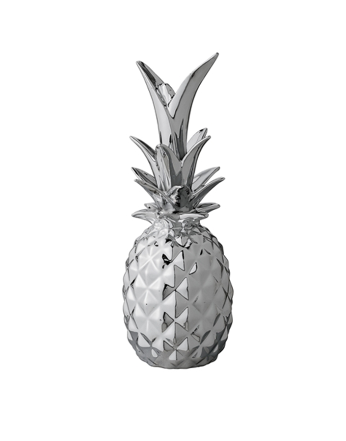 Deco Pineapple, Silver, Stoneware