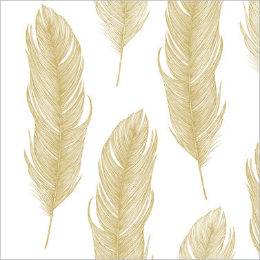 Eleagant Feather gold 25x25 cm