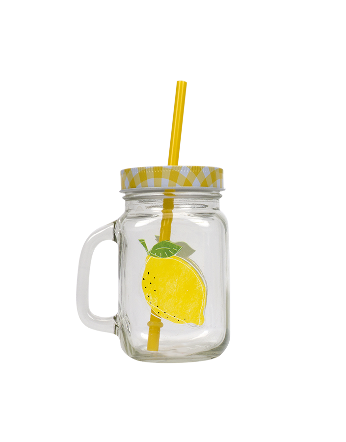 Lemon Drinking Jar